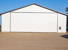 Agricultural door with equipment