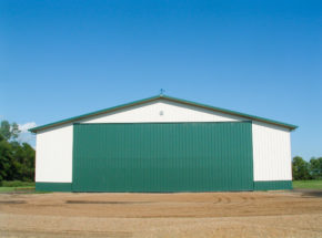 Morton building farm equipment storage bi-fold door