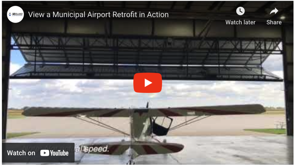 York Municipal Airport maintenance shop bi-fold door Video