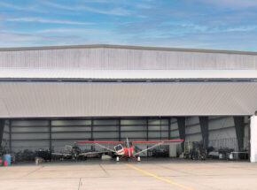 Airport maintenance hangar shop new bi-fold door