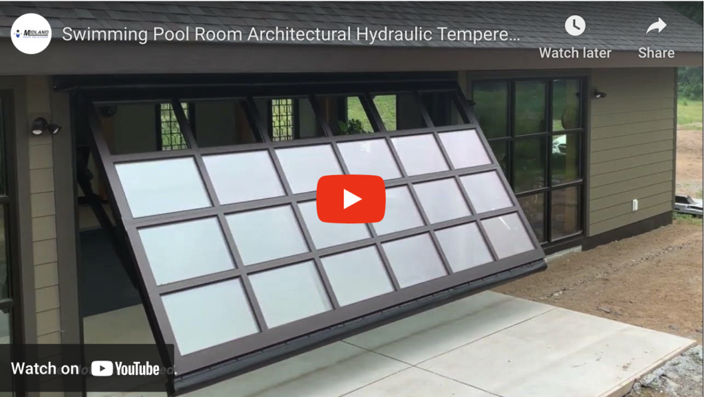 Swimming Pool Room Architectural Hydraulic Glass Door